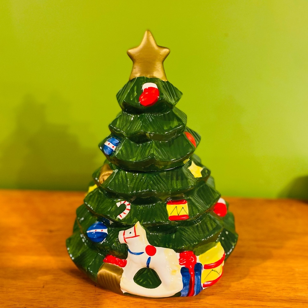 Christmas Tree Handpainted Cookie Jar